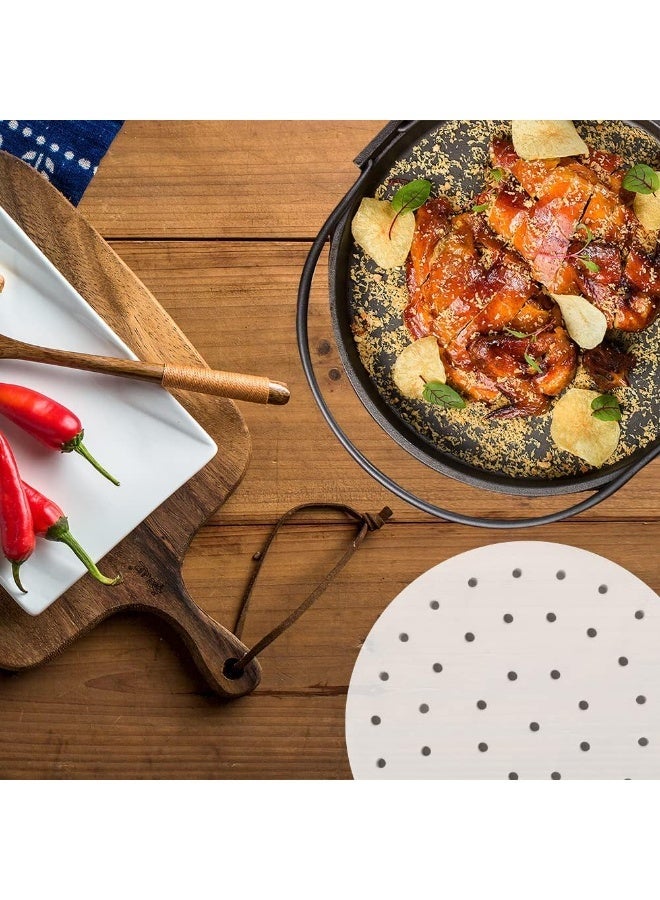 ورق زبدة للقلاية الهوائية، 100 قطعة من ورق الزبدة للقلاية الهوائية، بطانات ورق زبدة مثقبة للقلاية الهوائية مقاس 7 بوصات - Image 2